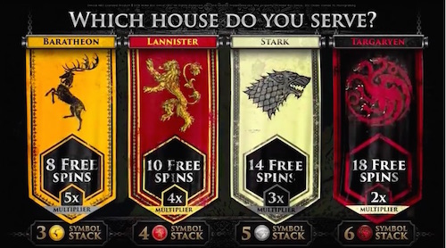 game of thrones video slot spins